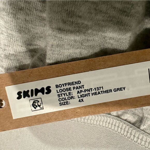 NWT SKIMS Boyfriend Collection Lounge Casual Relaxed Gray Loose Fit Night Pants - Picture 8 of 8
